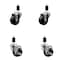 Service Caster 3'' Phenolic Wheel Swivel 1-3/8'' Expanding Stem Caster Set 2 Brakes, 4PK SCC-EX20S314-PHR-2-TLB-2-138 - alternate 1